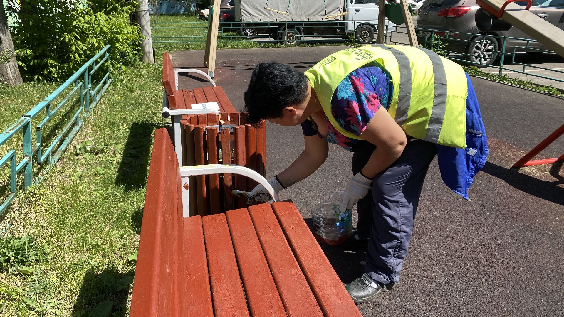 детские площадки, покраска детских площадок, мбу благоустройство, лго, инфраструктура,
