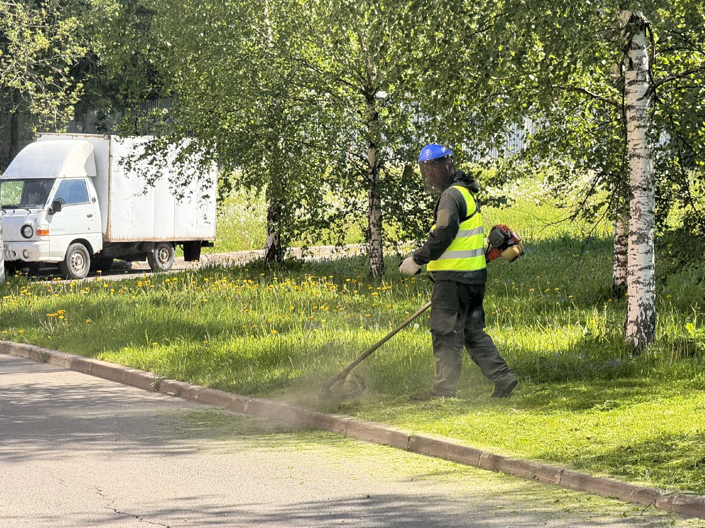 шаховская, покос травы, коммунальная служба,