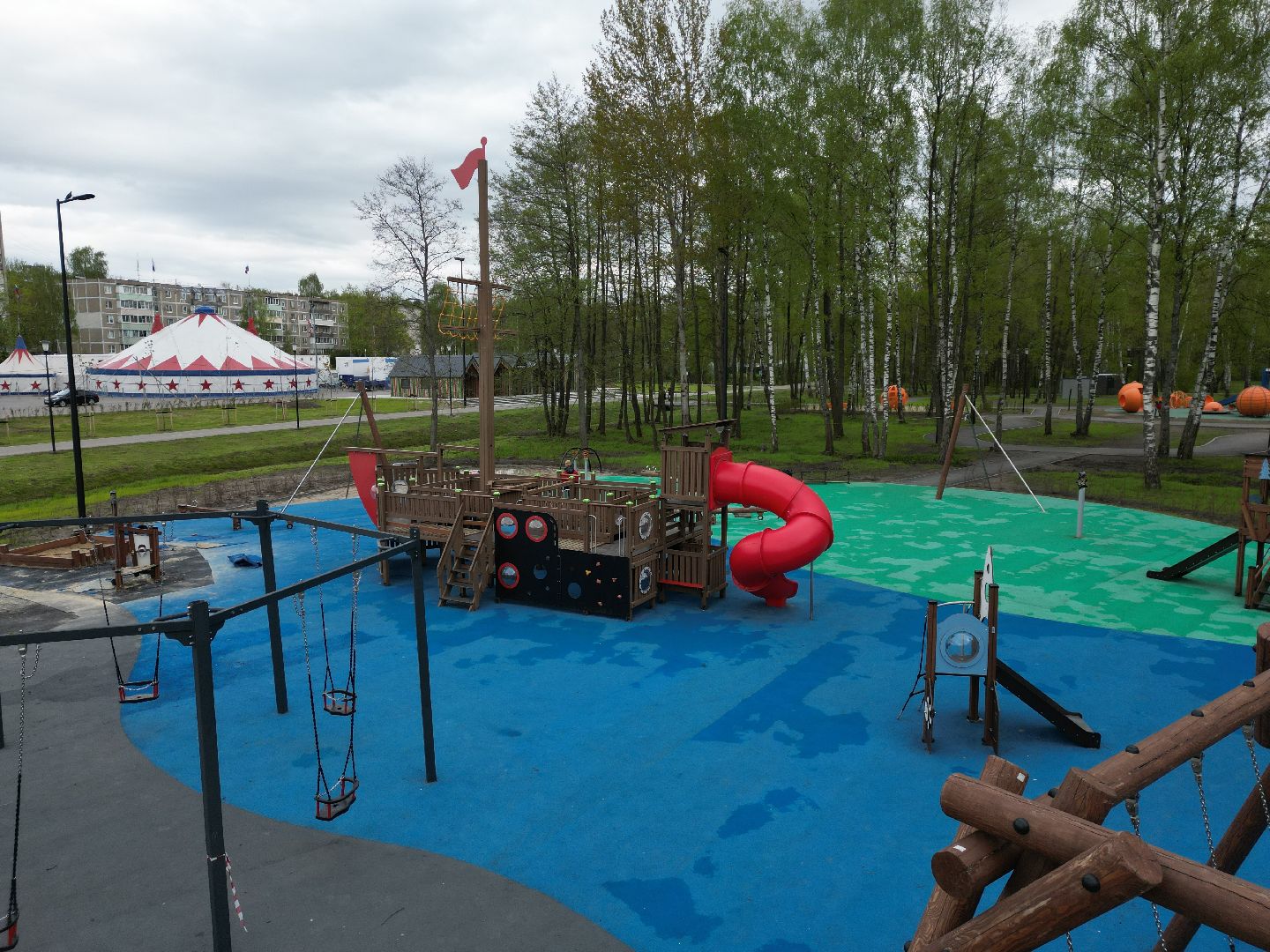 видео с коптера, парк, егорьевск,