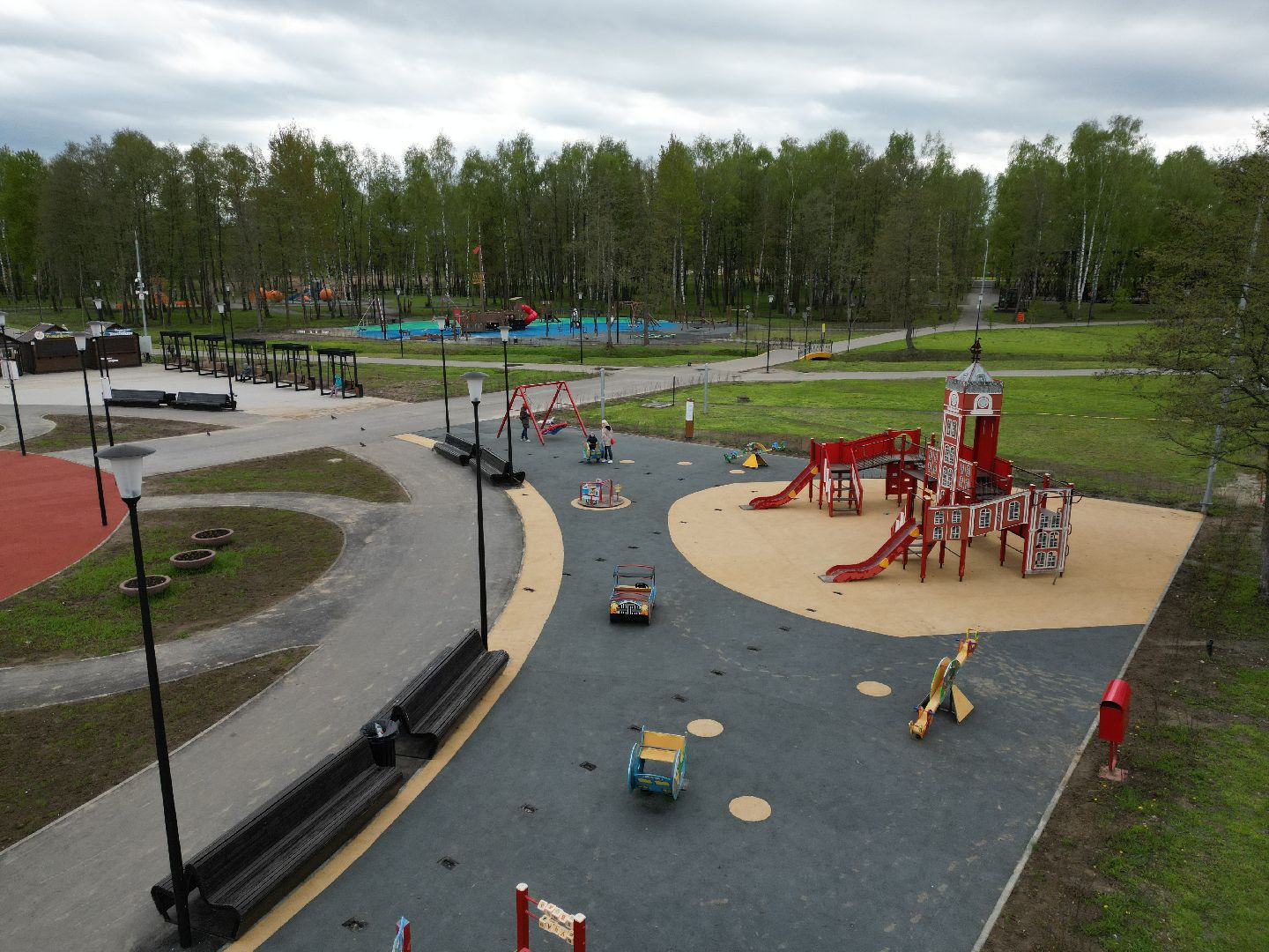 видео с коптера, парк, егорьевск,