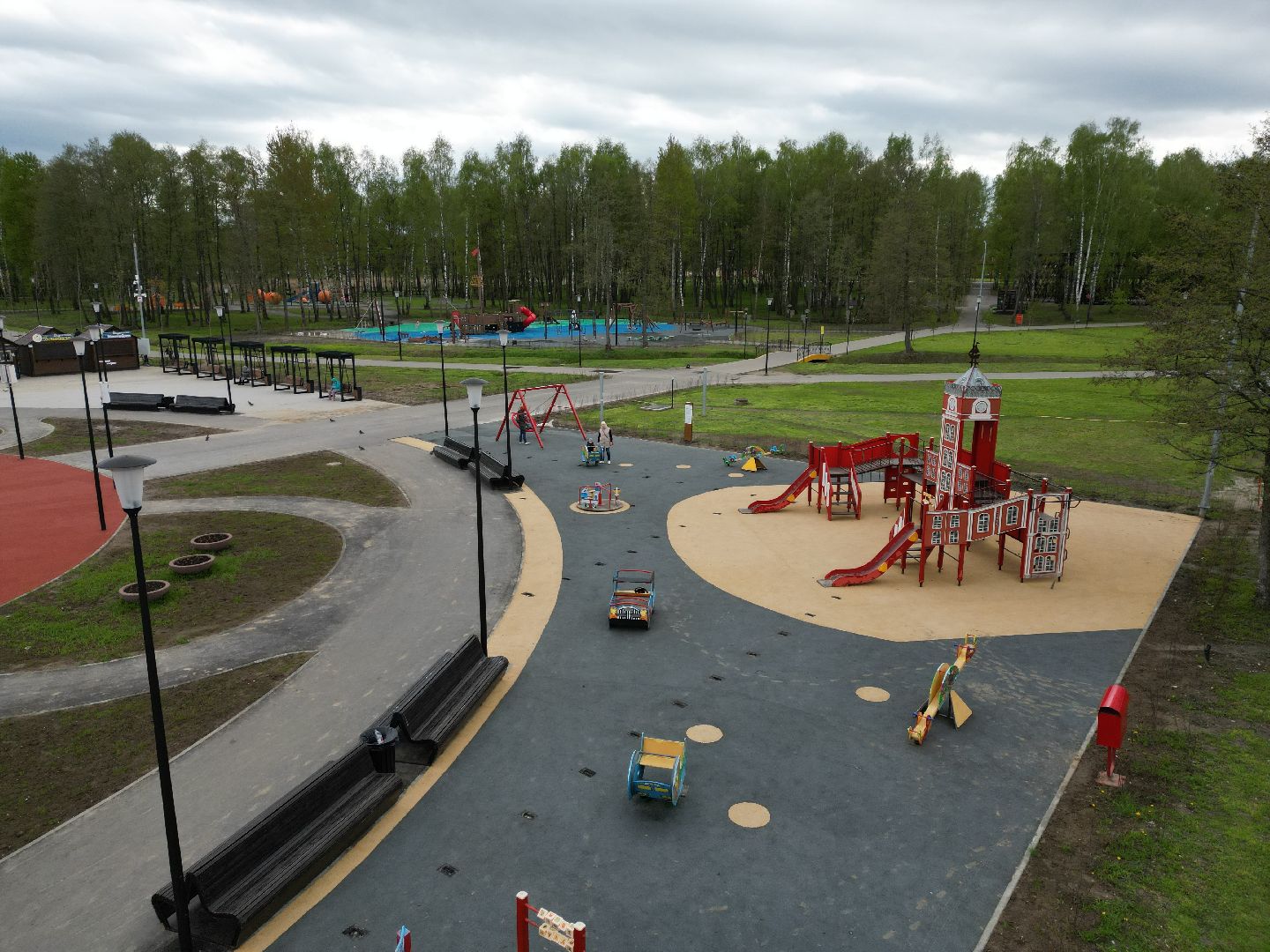 видео с коптера, парк, егорьевск,