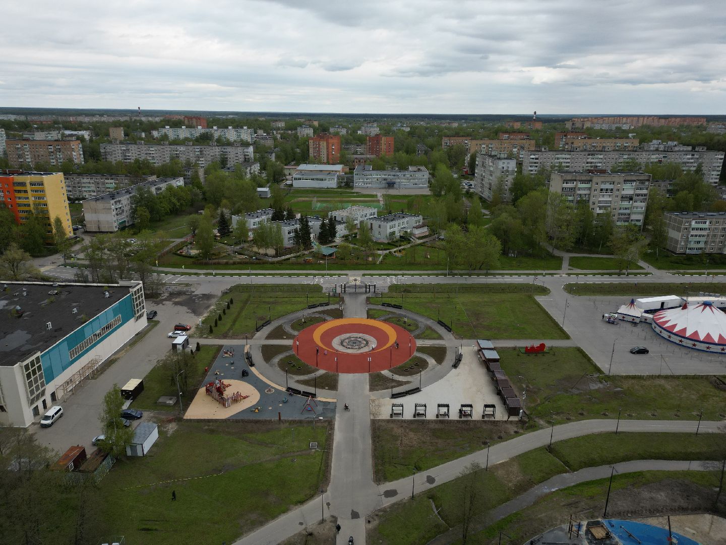 видео с коптера, парк, егорьевск,