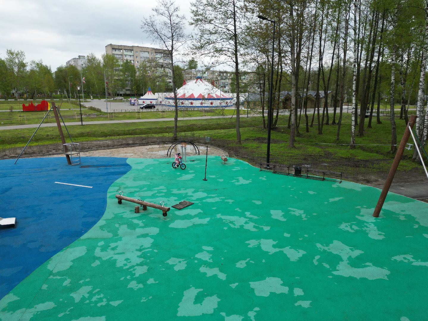 видео с коптера, парк, егорьевск,