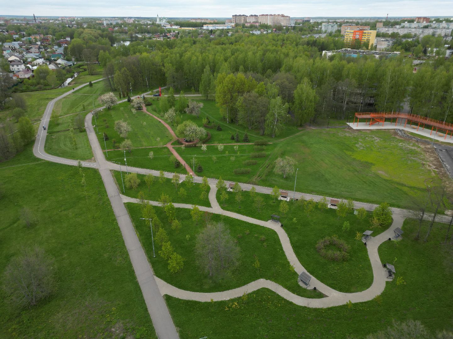 видео с коптера, парк, егорьевск,