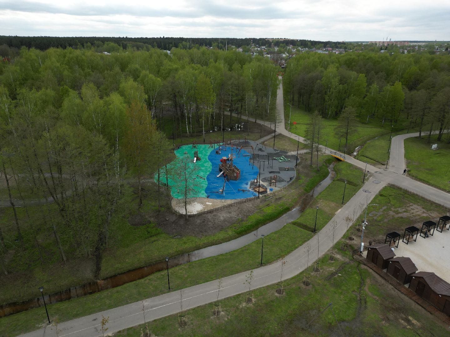 видео с коптера, парк, егорьевск,