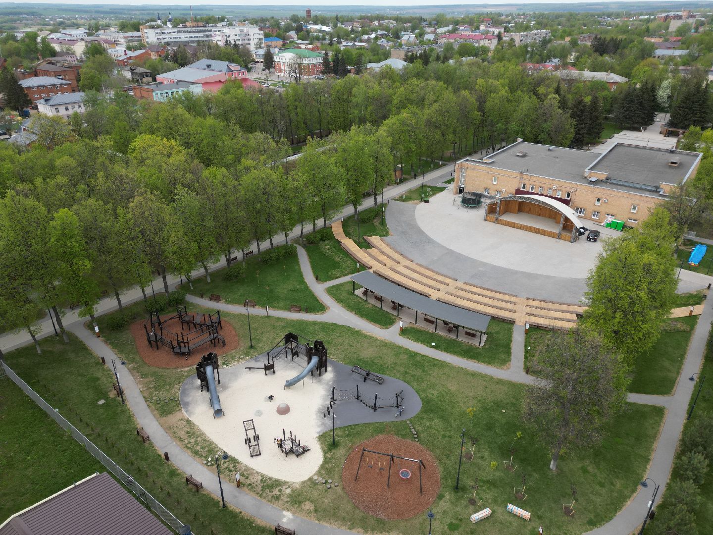 видео с коптера, парк, зарайск,