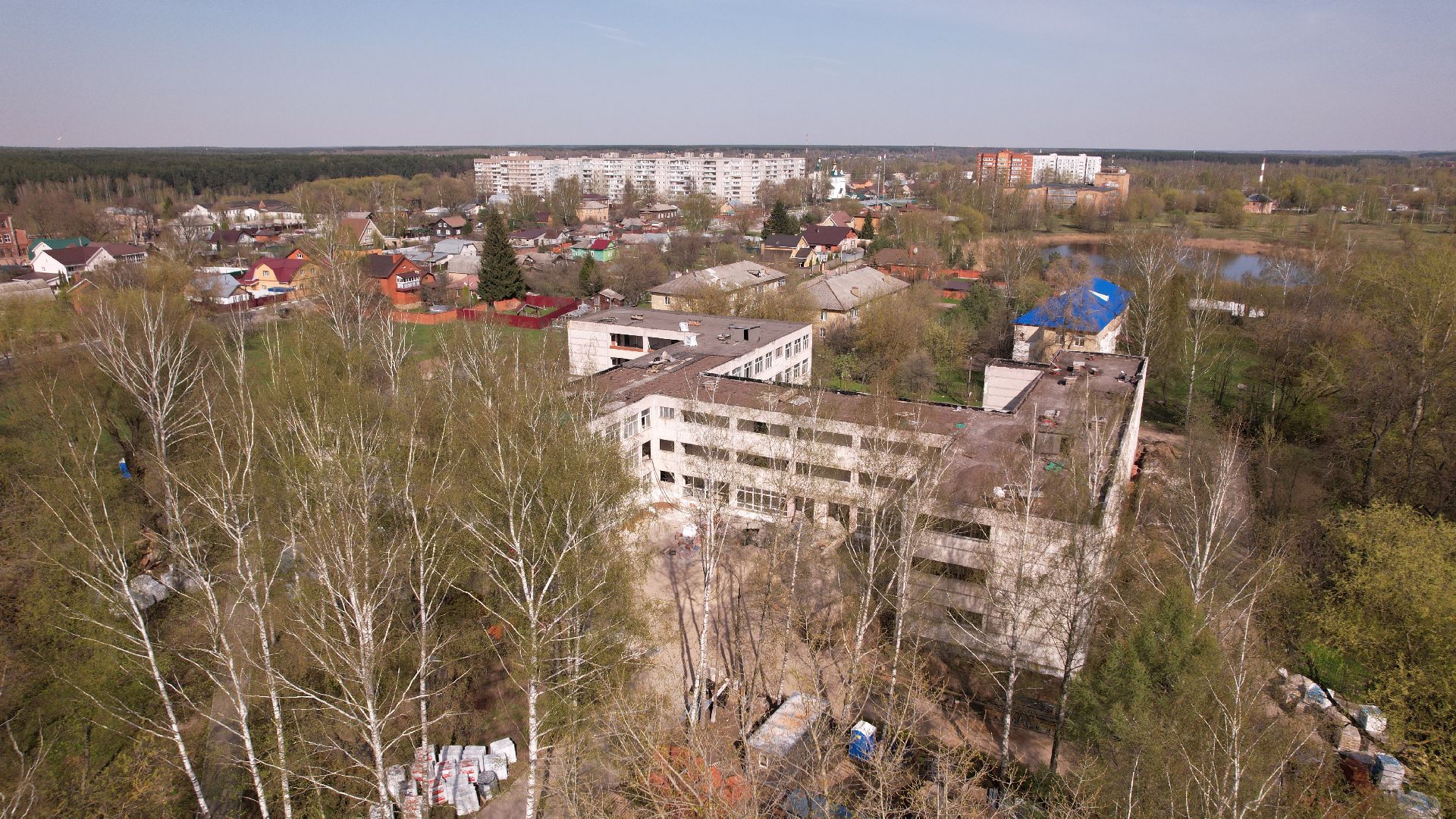 видео с коптера, школа, ремонт,