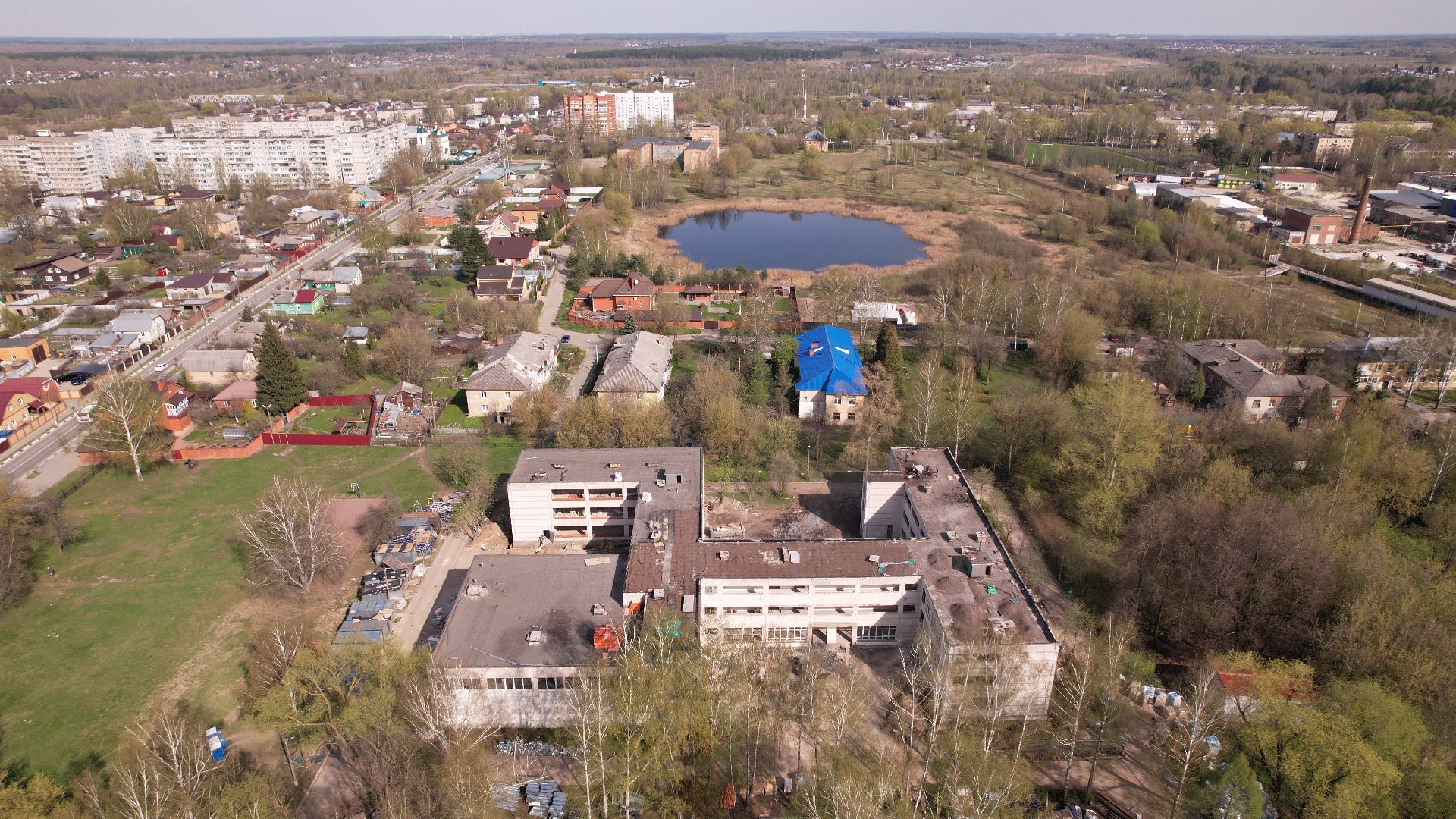 видео с коптера, школа, ремонт,