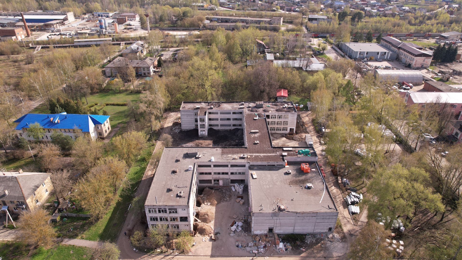 видео с коптера, школа, ремонт,