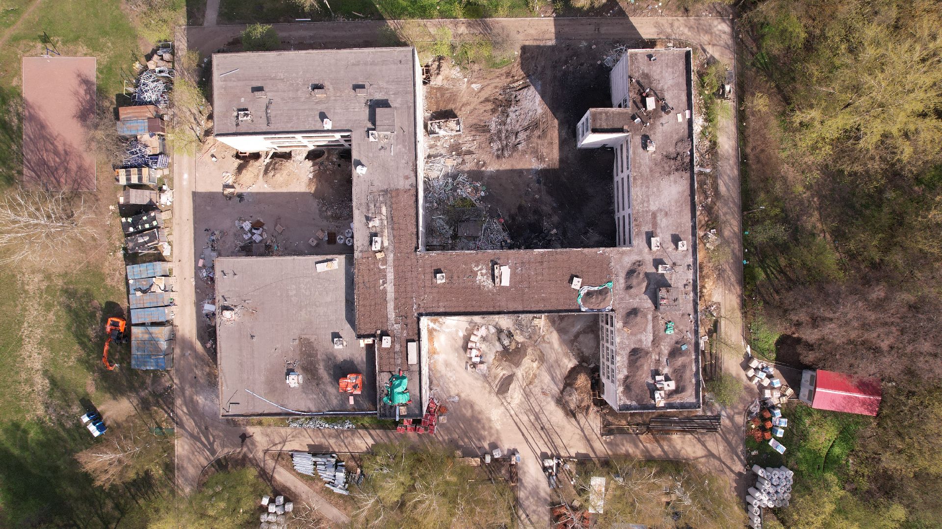 видео с коптера, школа, ремонт,