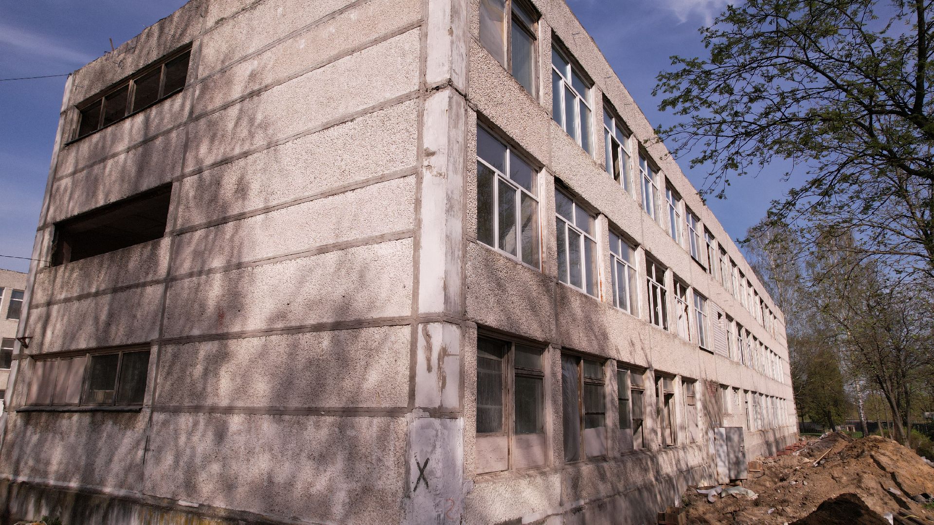 видео с коптера, школа, ремонт,