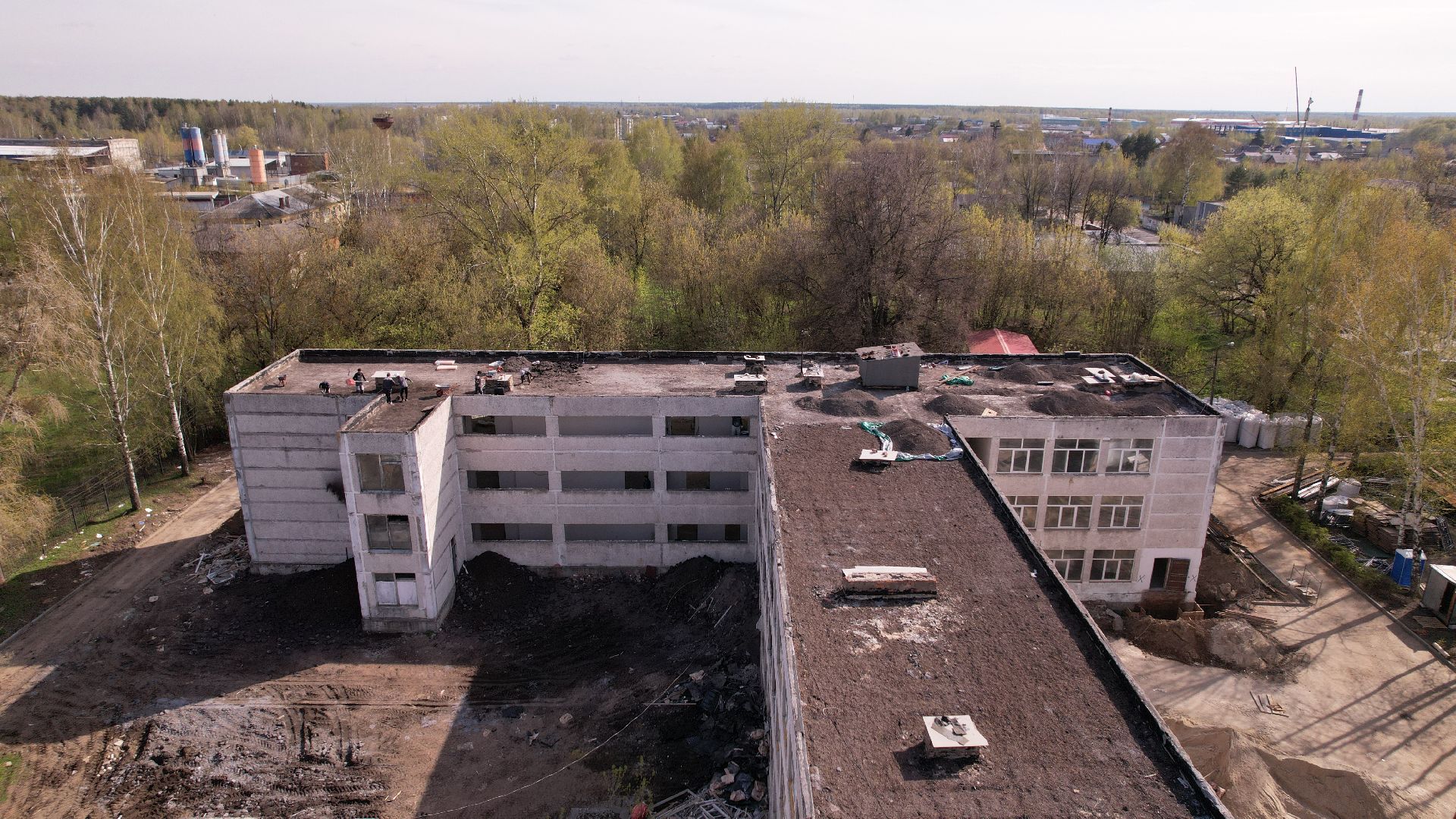 видео с коптера, школа, ремонт,