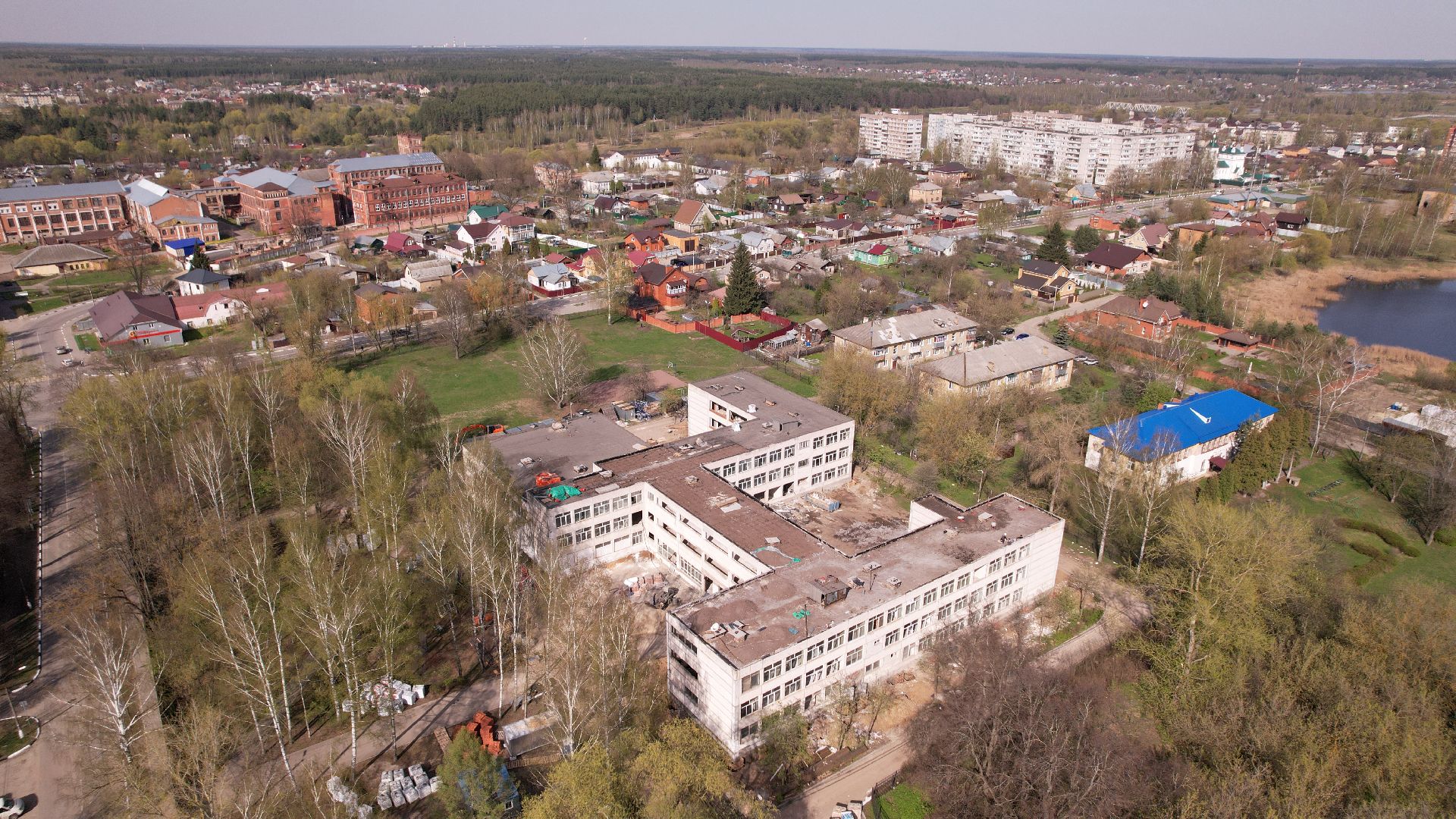 видео с коптера, школа, ремонт,