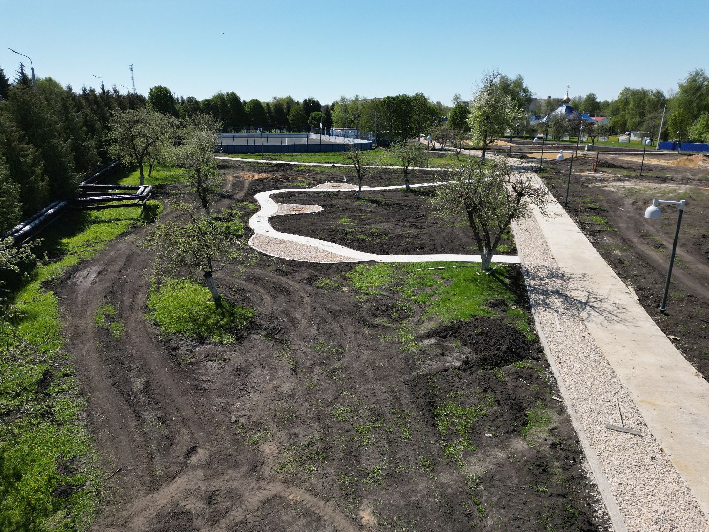 видео с коптера, парк, серебряные пруды,