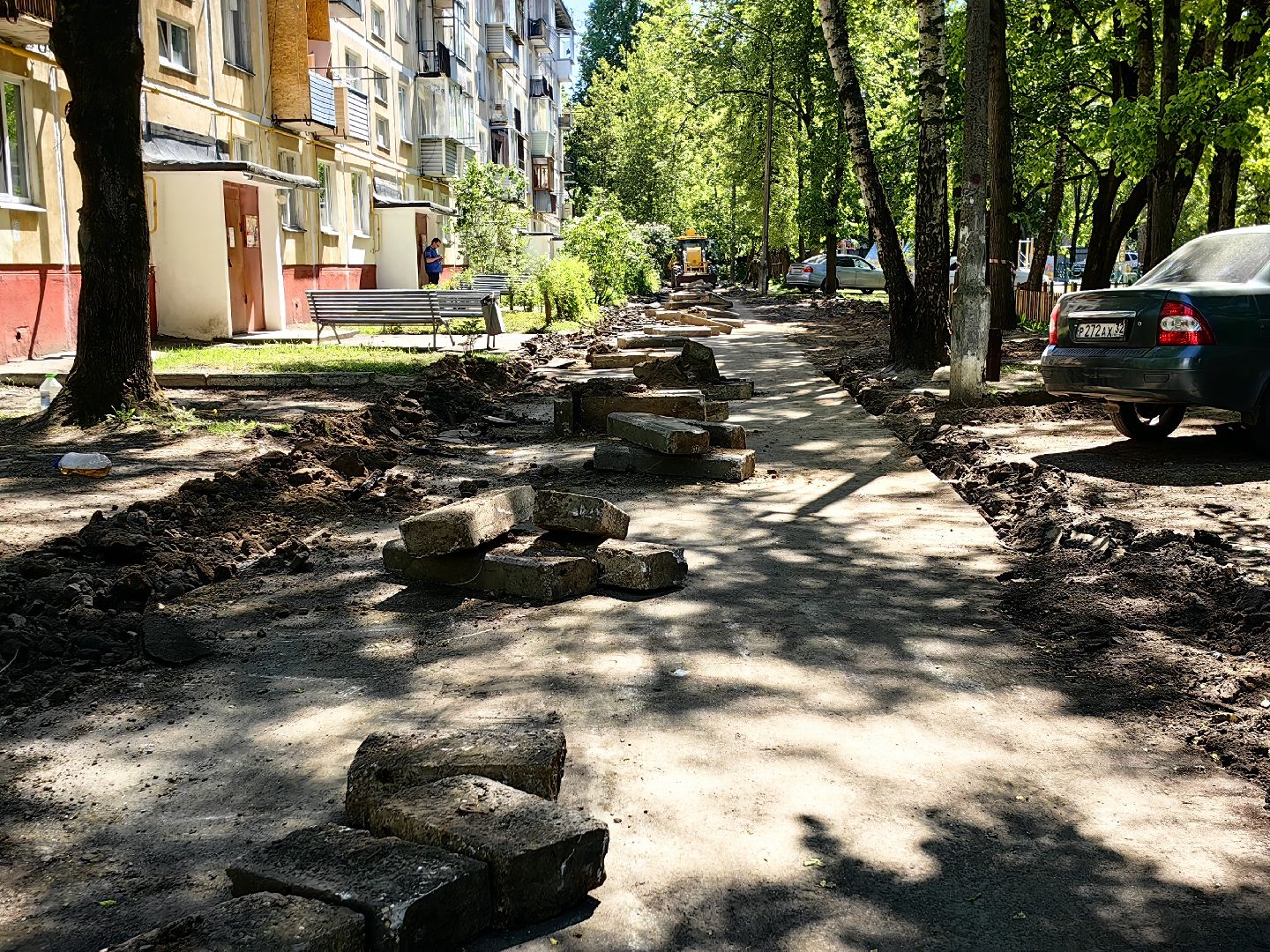 тротуар, бордюры, бригада, благоустройство дворов,