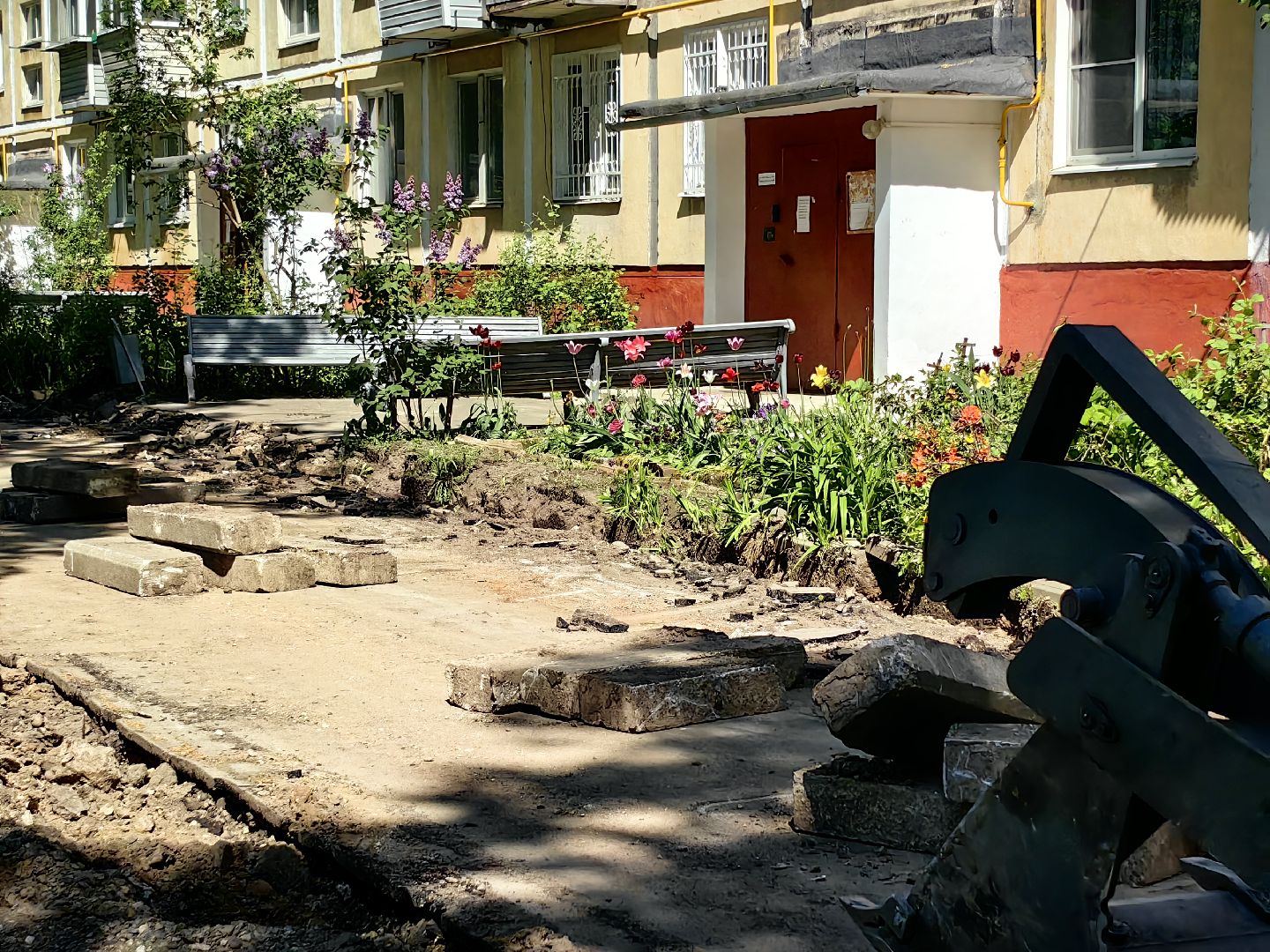 тротуар, бордюры, бригада, благоустройство дворов,