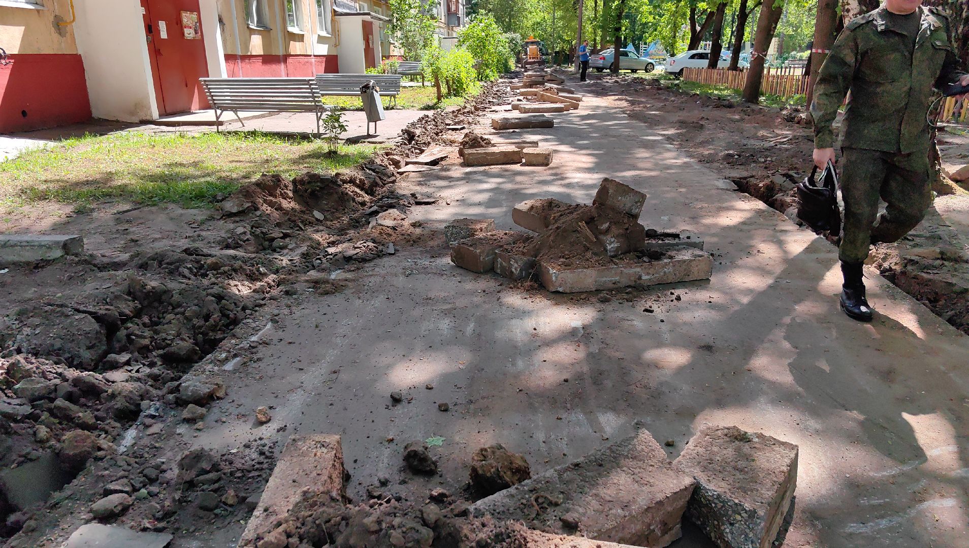 тротуар, бордюры, бригада, благоустройство дворов,