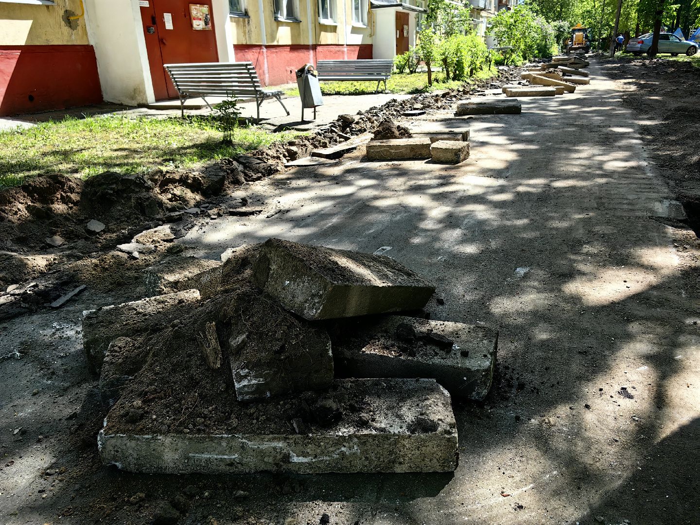 тротуар, бордюры, бригада, благоустройство дворов,