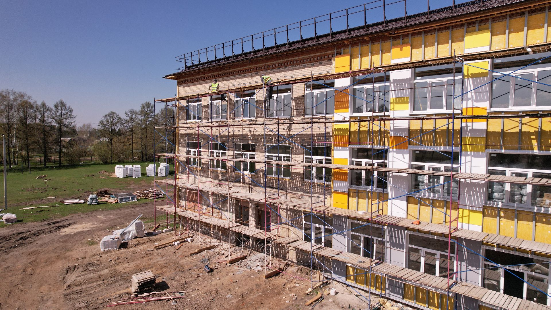 видео с коптера, школа, павловский посад,