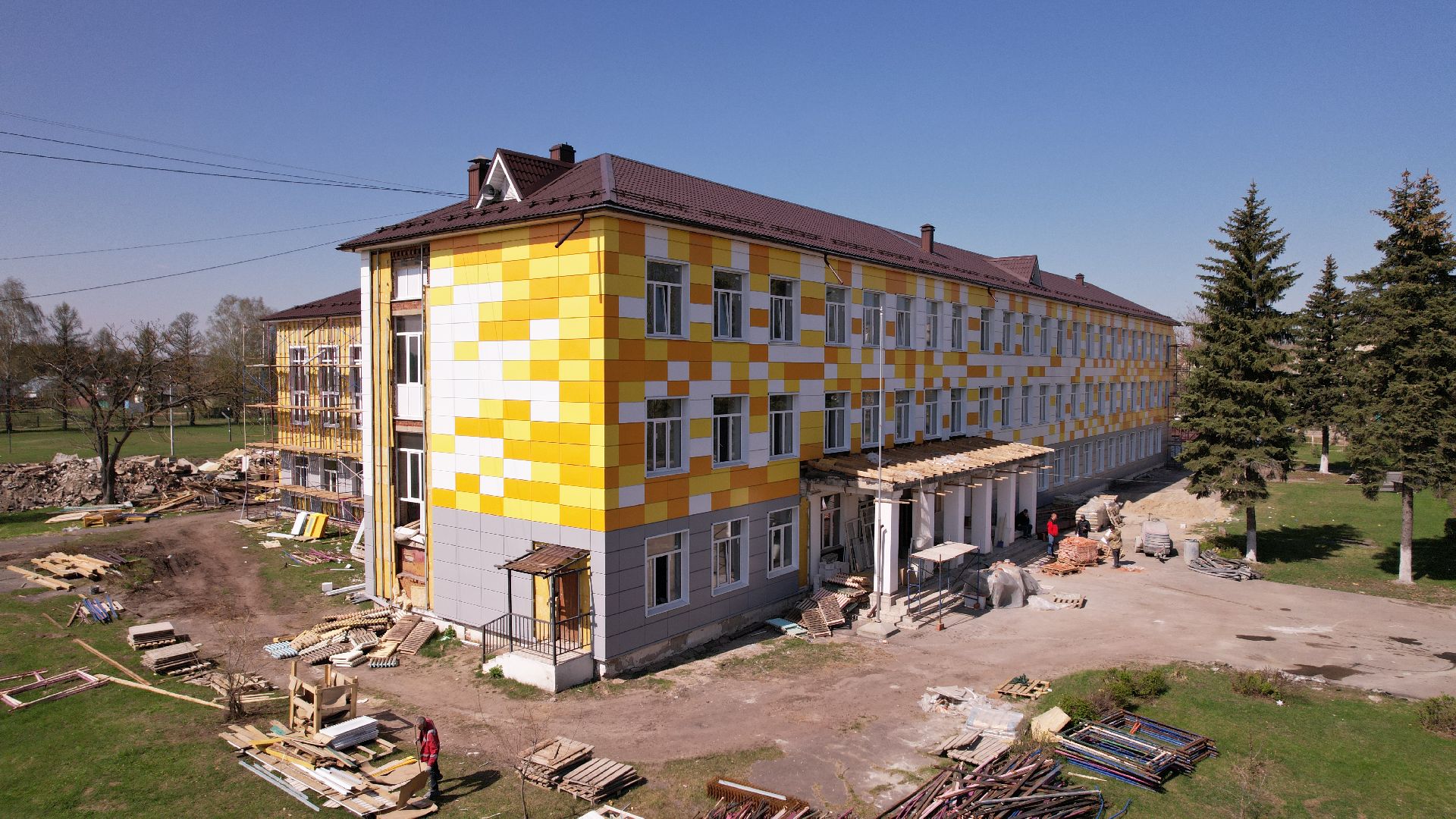 видео с коптера, школа, павловский посад,