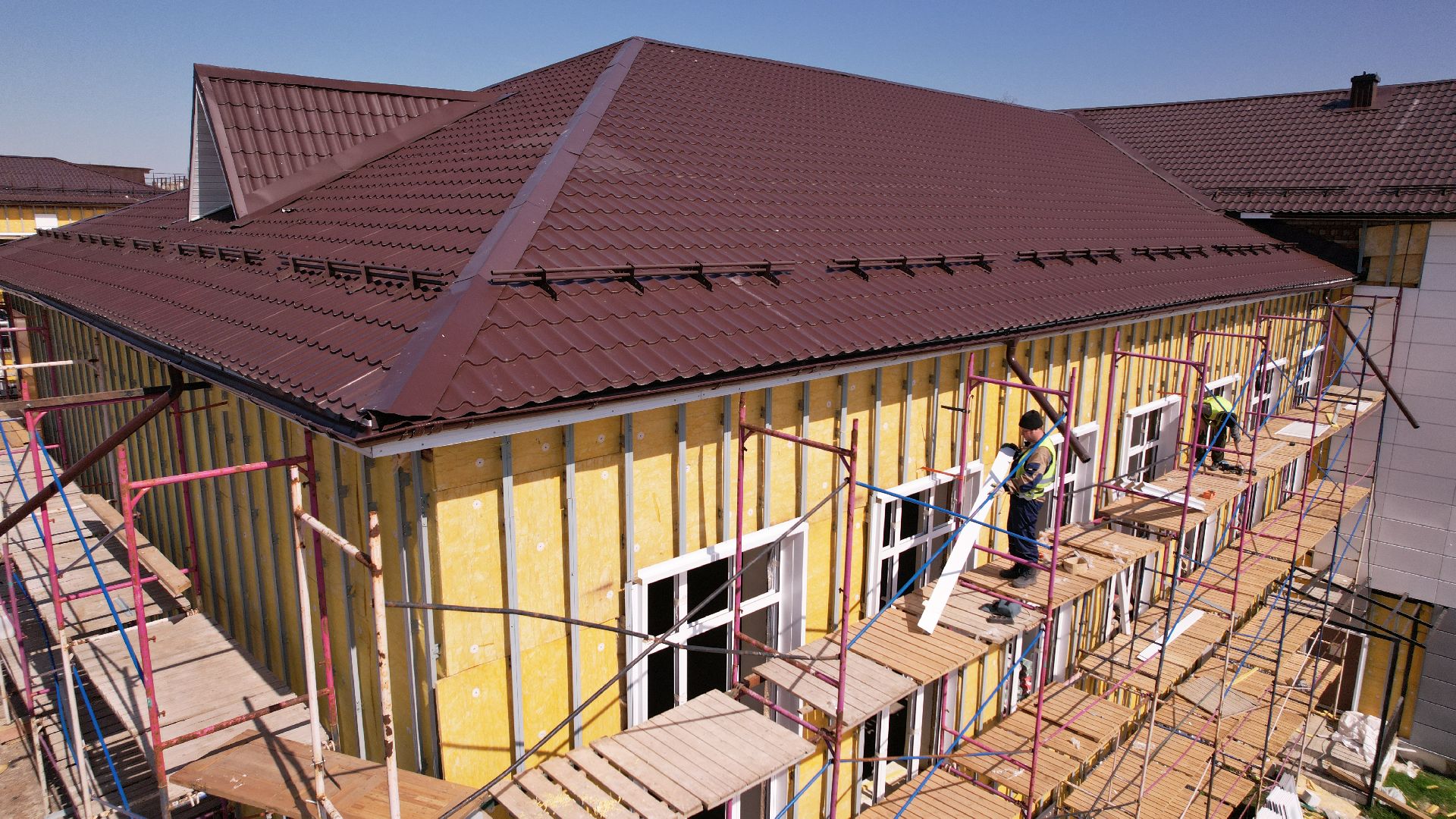 видео с коптера, школа, павловский посад,