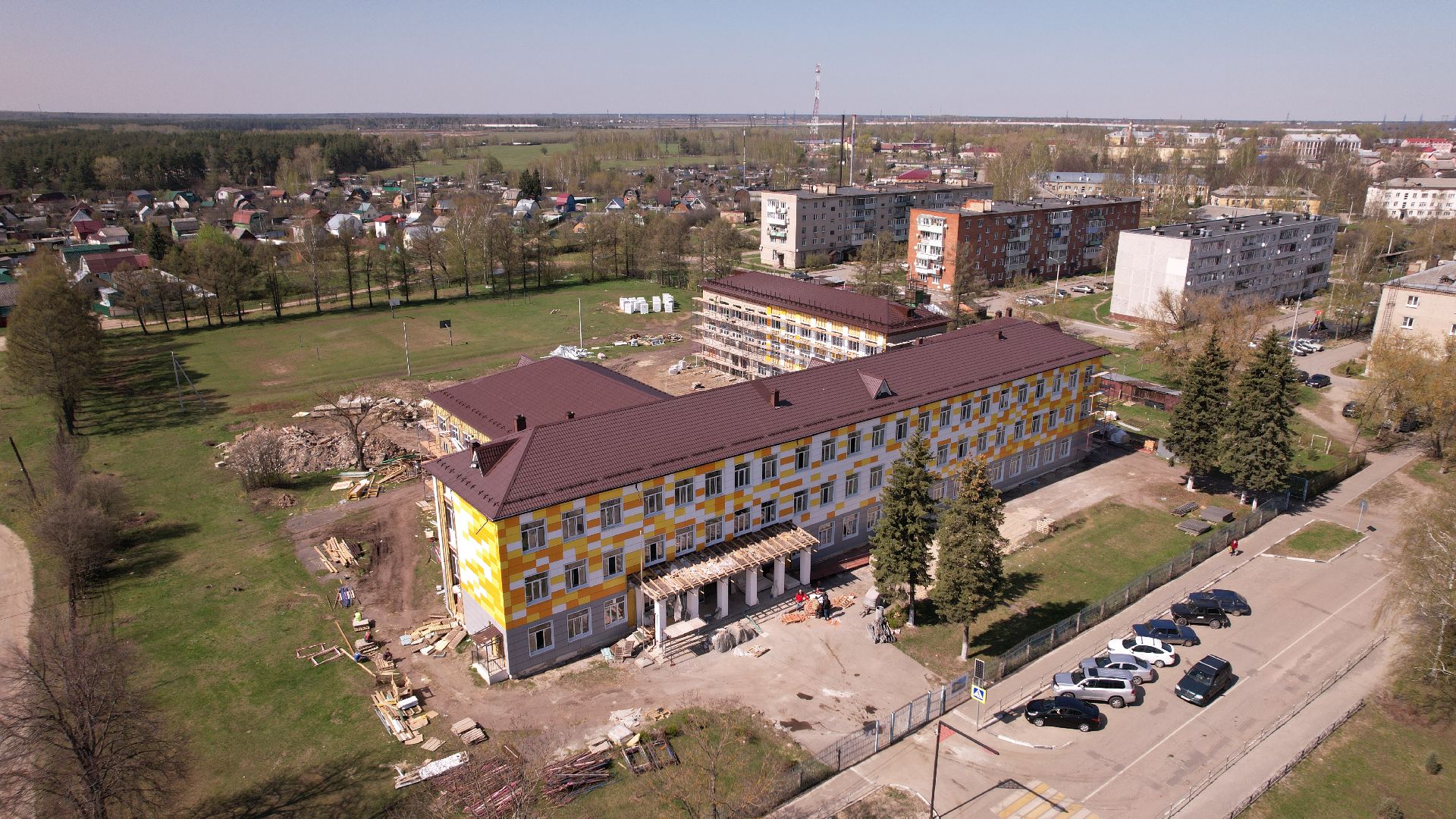 видео с коптера, школа, павловский посад,