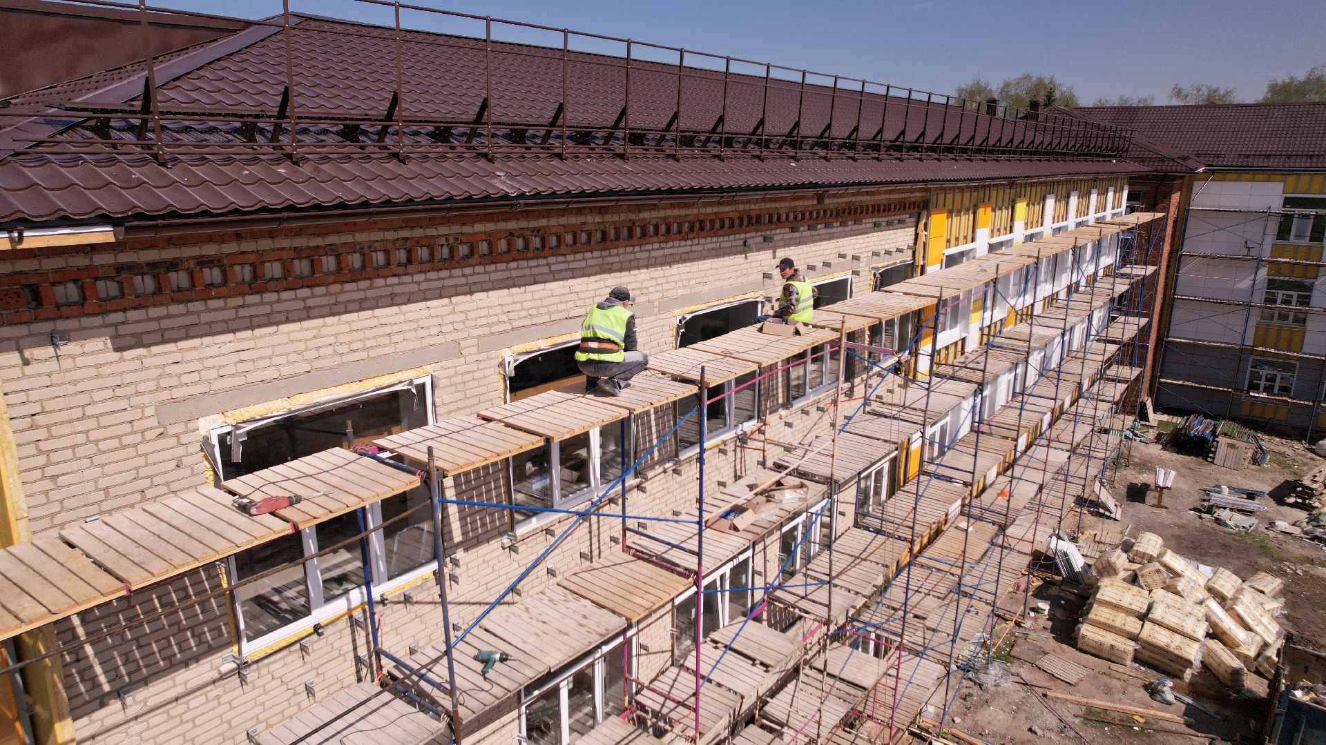 видео с коптера, школа, павловский посад,