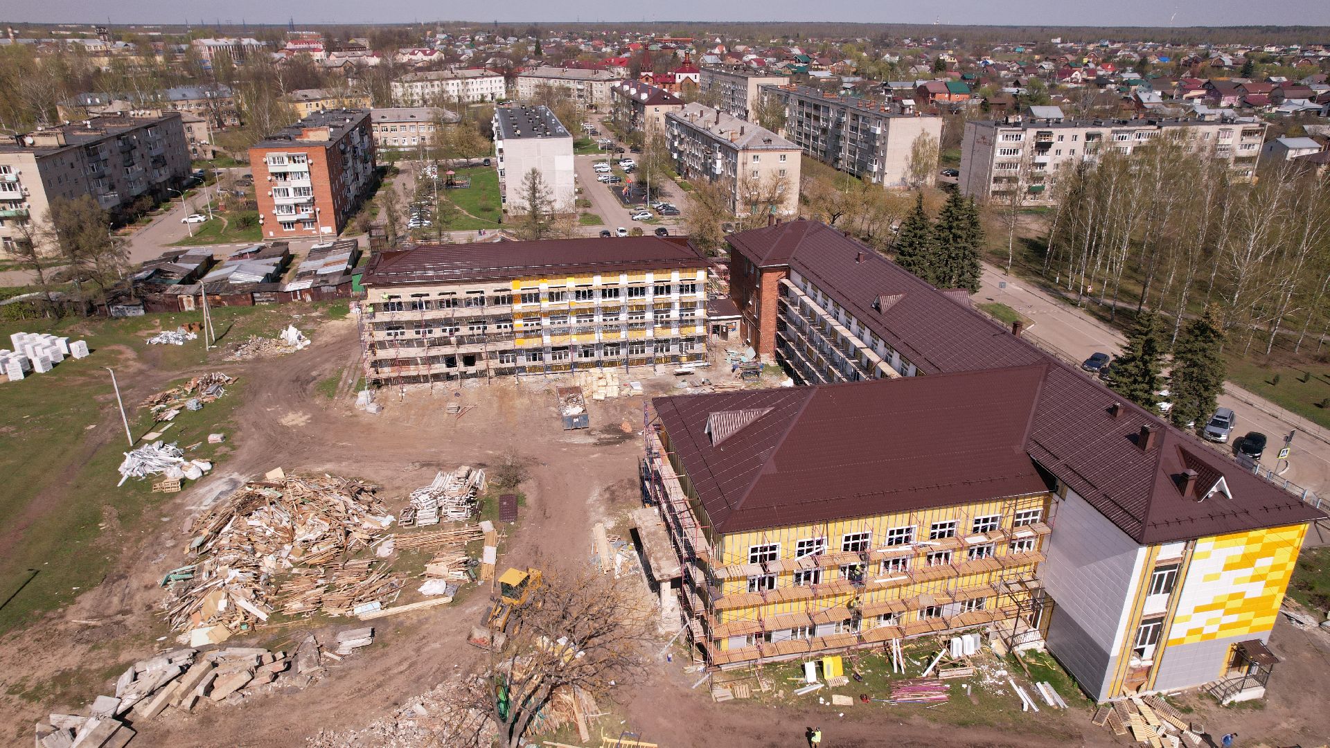 видео с коптера, школа, павловский посад,