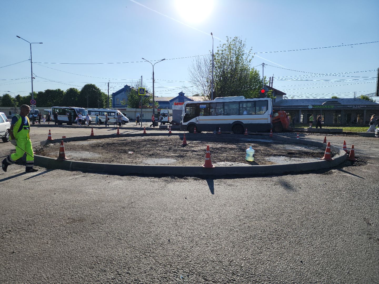 пушкино, дорожный ремонт, проспект, дороги, круговое движение,