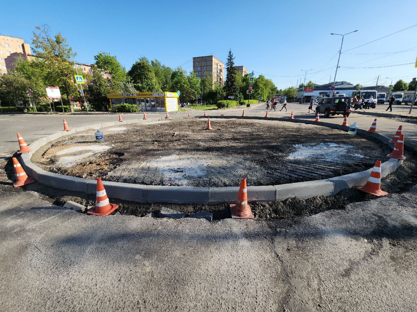 пушкино, дорожный ремонт, проспект, дороги, круговое движение,