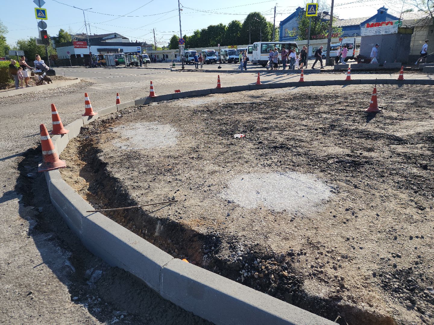 пушкино, дорожный ремонт, проспект, дороги, круговое движение,