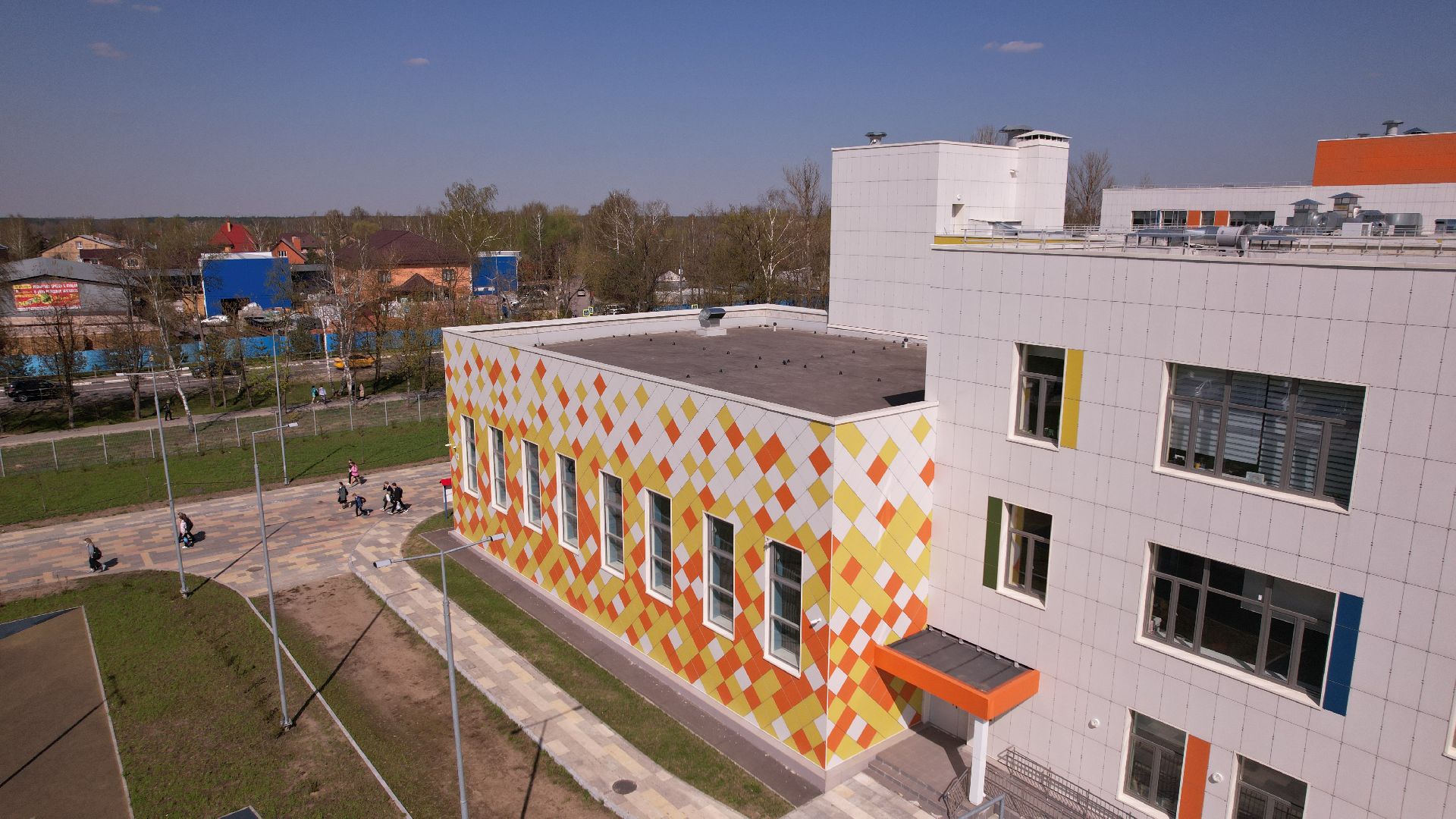 видео с коптера, павлово-посадский городской округ, школа,