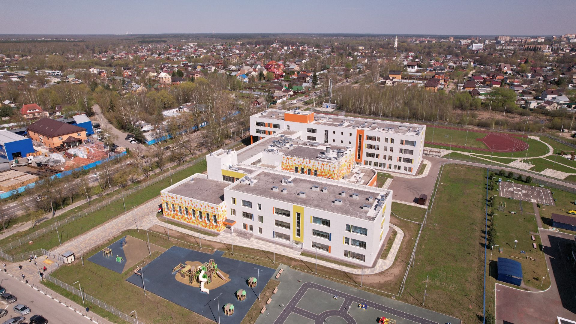 видео с коптера, павлово-посадский городской округ, школа,