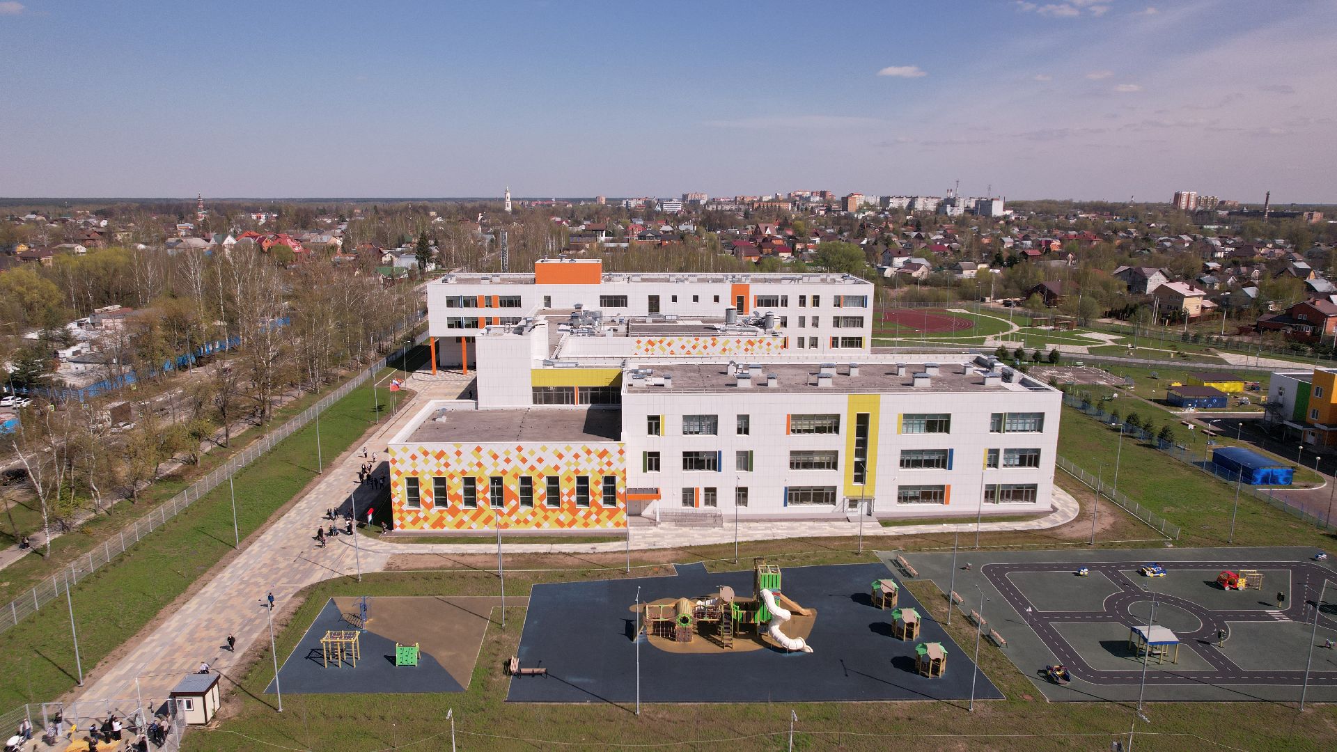 видео с коптера, павлово-посадский городской округ, школа,