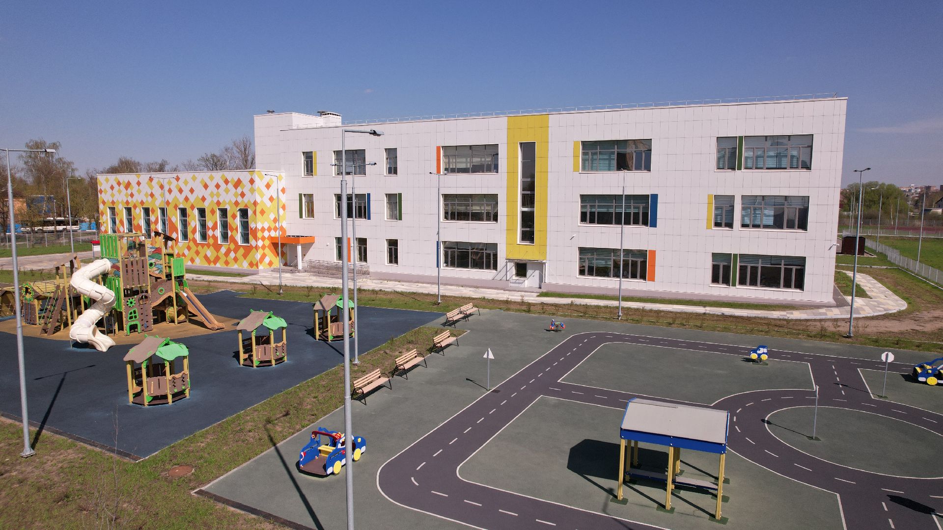 видео с коптера, павлово-посадский городской округ, школа,