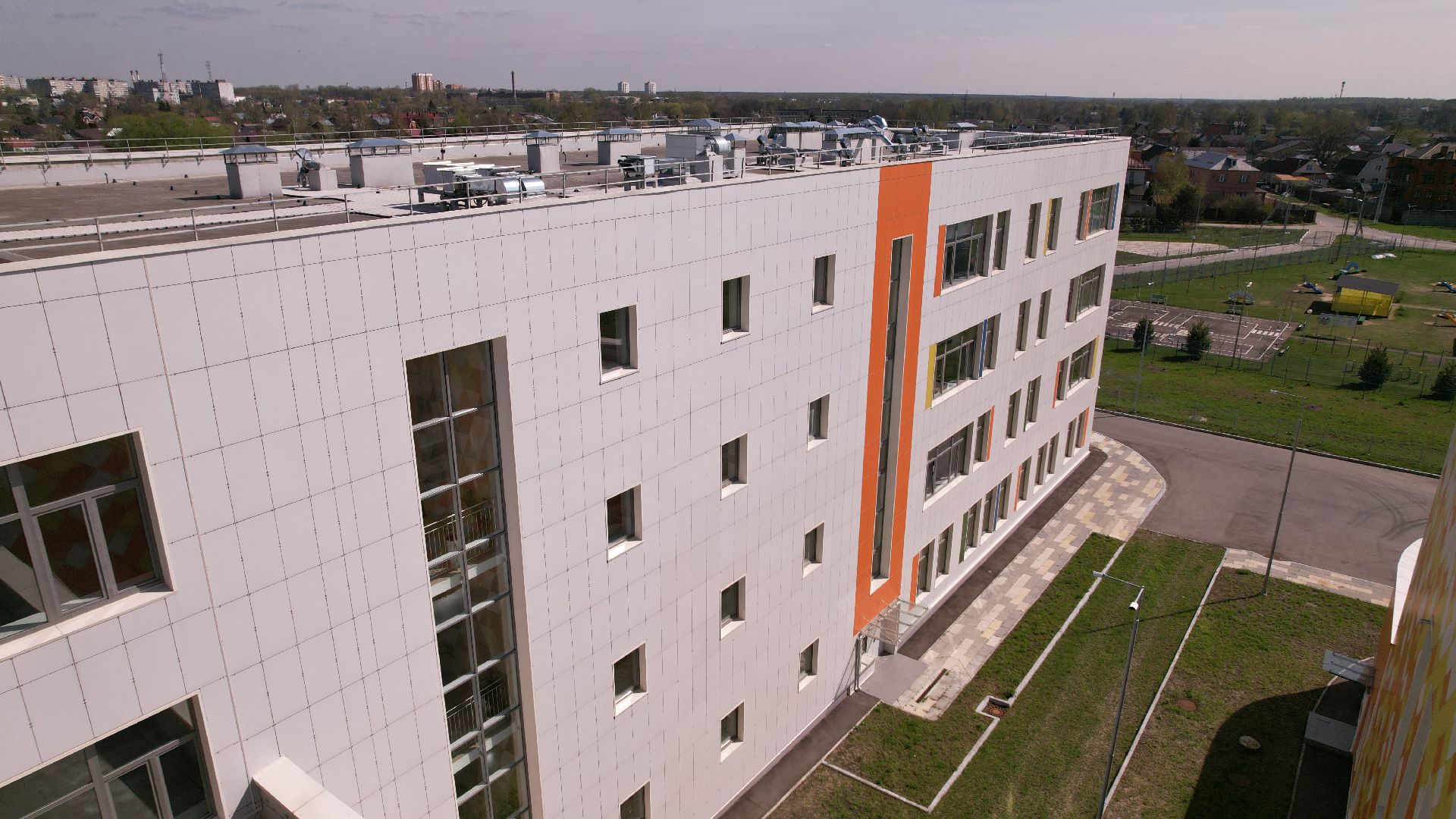 видео с коптера, павлово-посадский городской округ, школа,