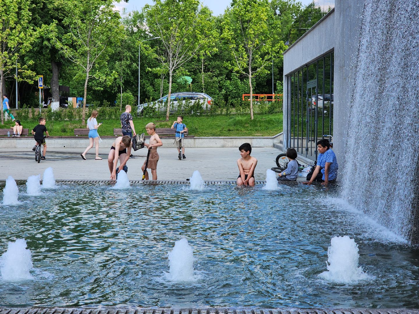 Фонтанная площадь, лето, погода, Ногинск, Богородский городской округ,
