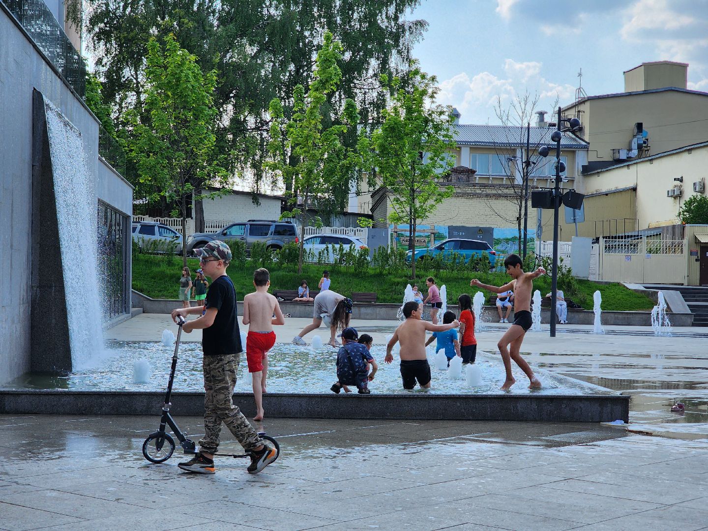 Фонтанная площадь, лето, погода, Ногинск, Богородский городской округ,
