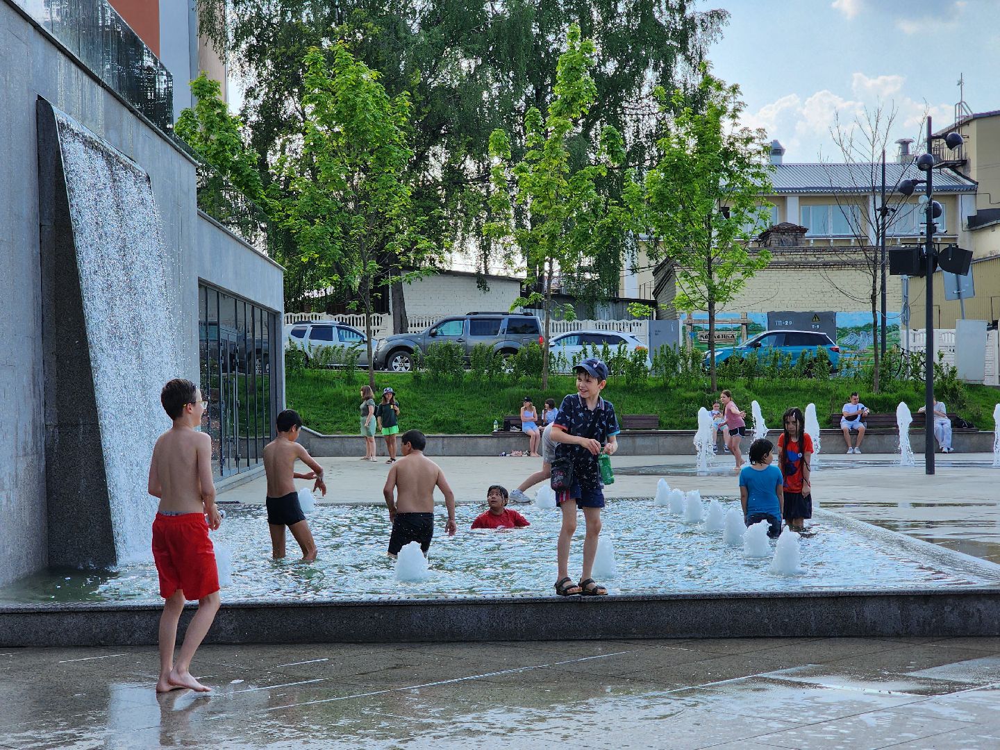 Фонтанная площадь, лето, погода, Ногинск, Богородский городской округ,
