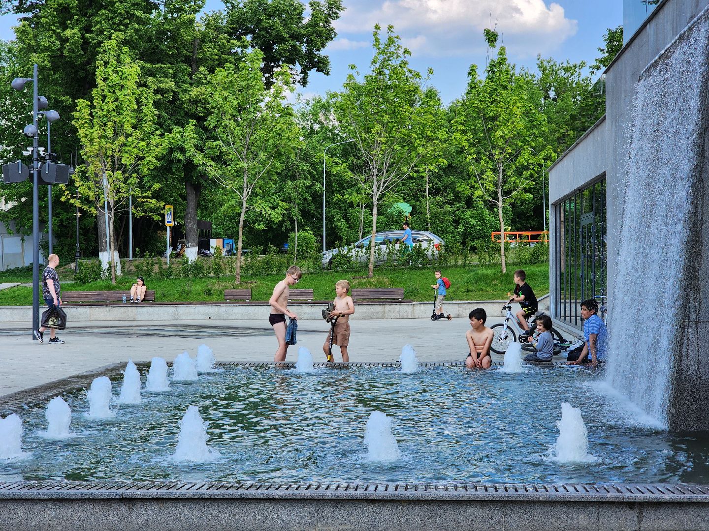 Фонтанная площадь, лето, погода, Ногинск, Богородский городской округ,