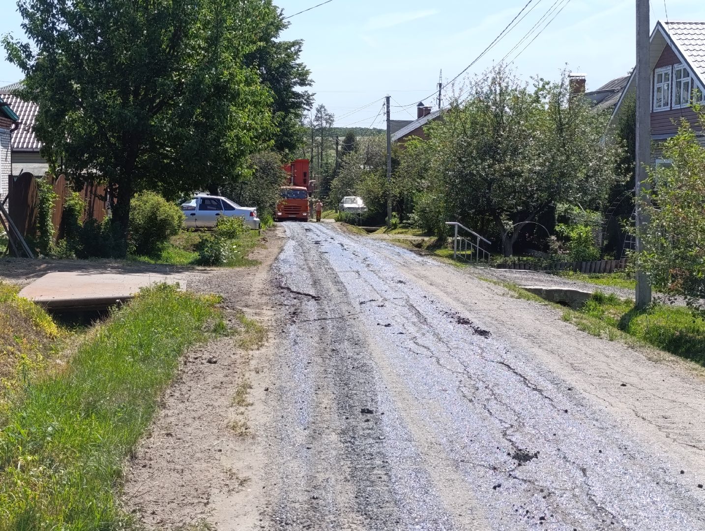 Бронницы, Ремонт дороги, Укладка асфальта, Ремонт дороги на улице Колхозная,