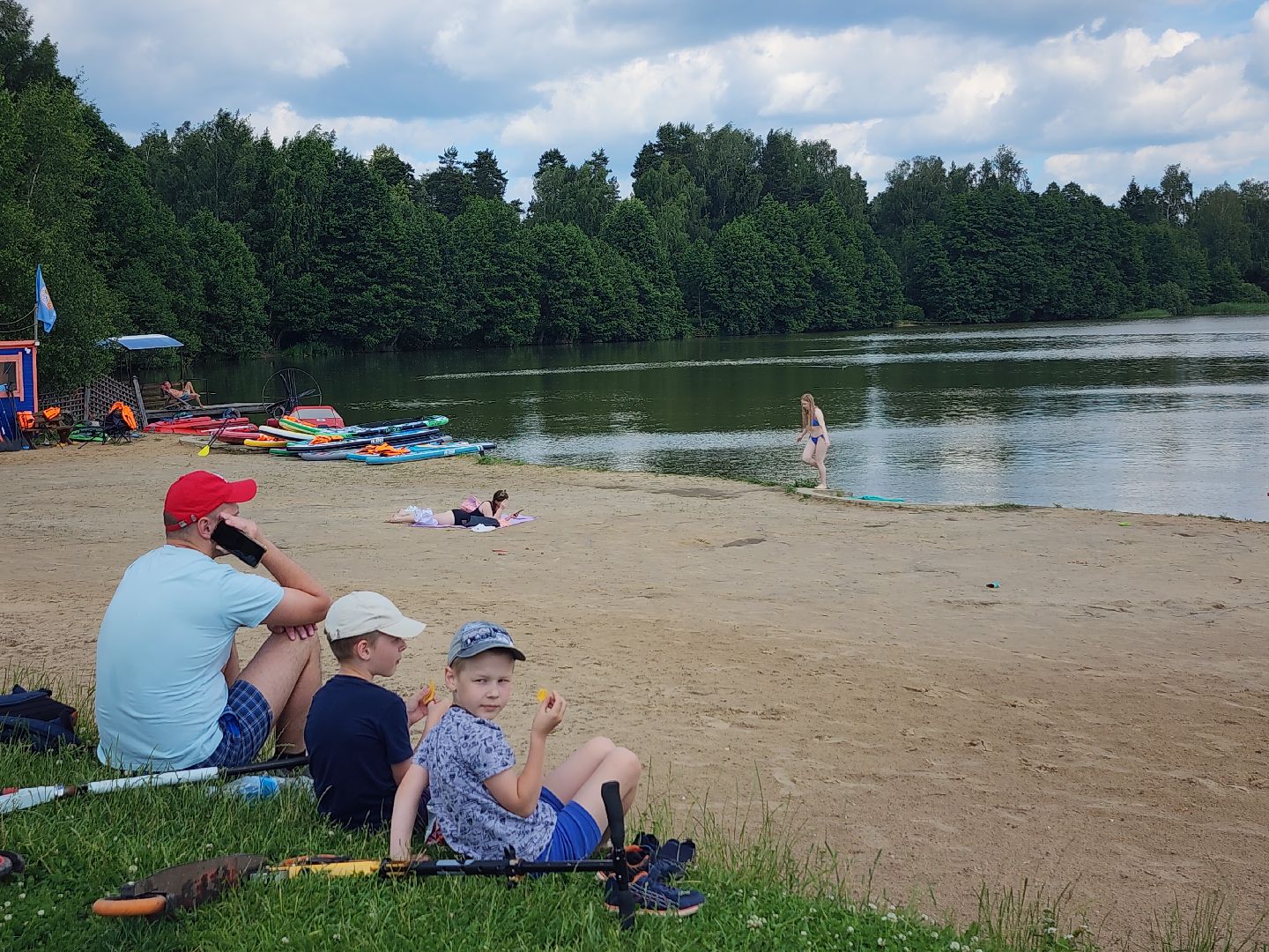 пляжный сезон, купальный сезон, озеро, Бисерово, Богородский городской округ,