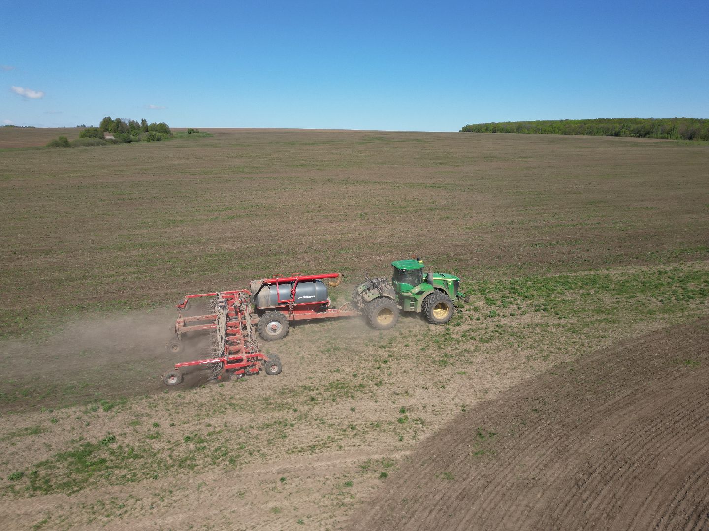 видео с коптера, серебряные пруды, посевная,