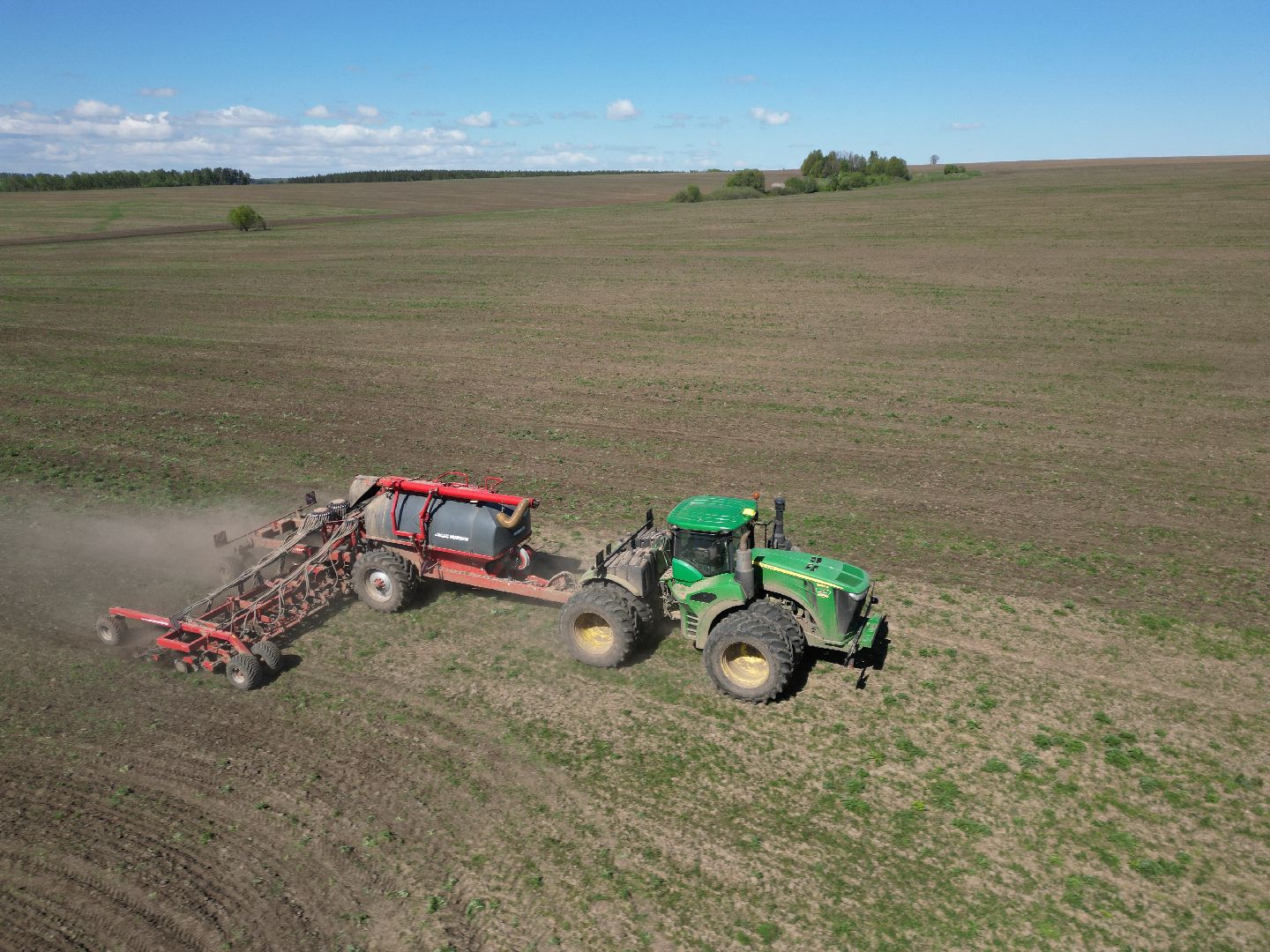 видео с коптера, серебряные пруды, посевная,