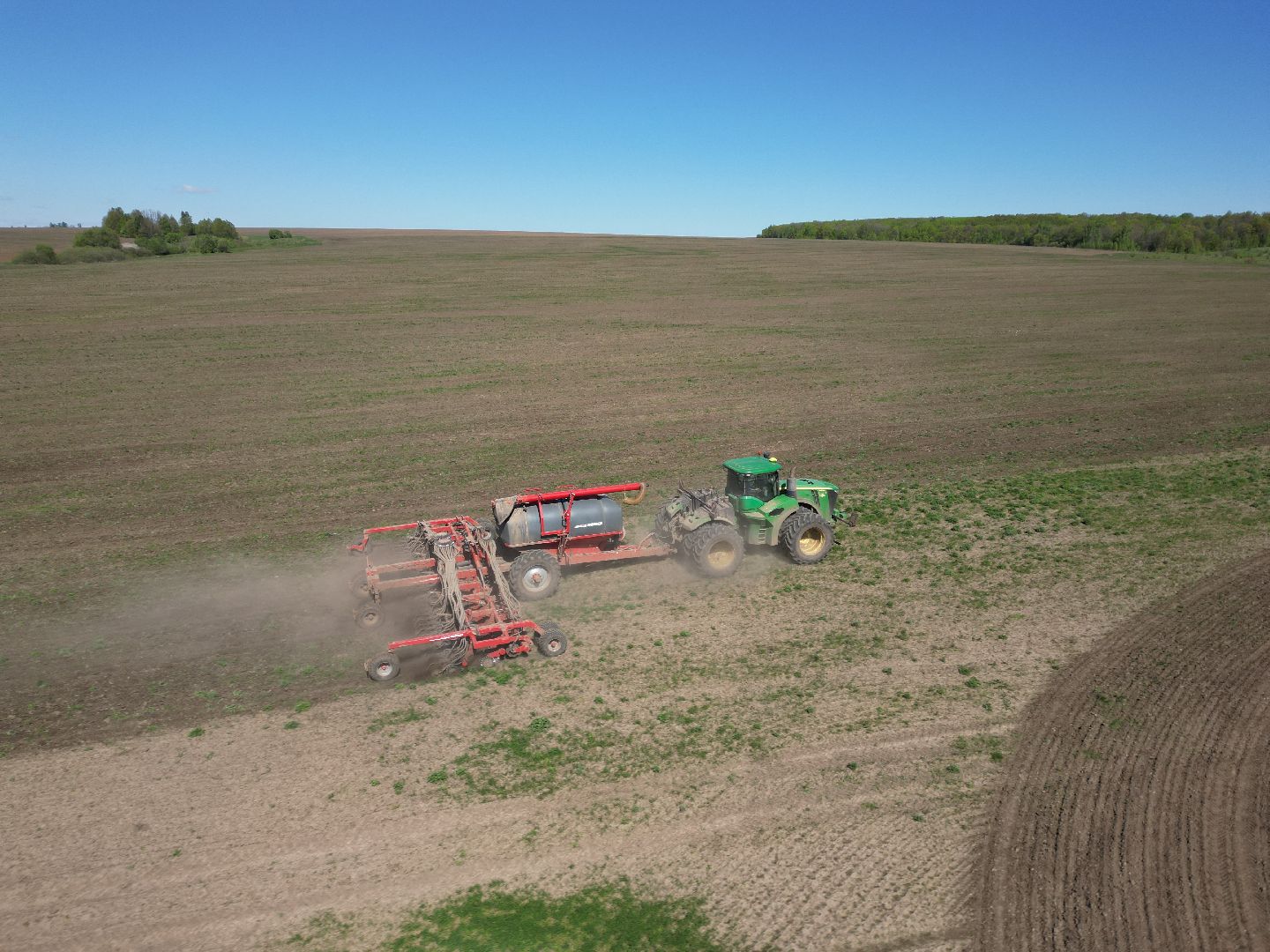 видео с коптера, серебряные пруды, посевная,