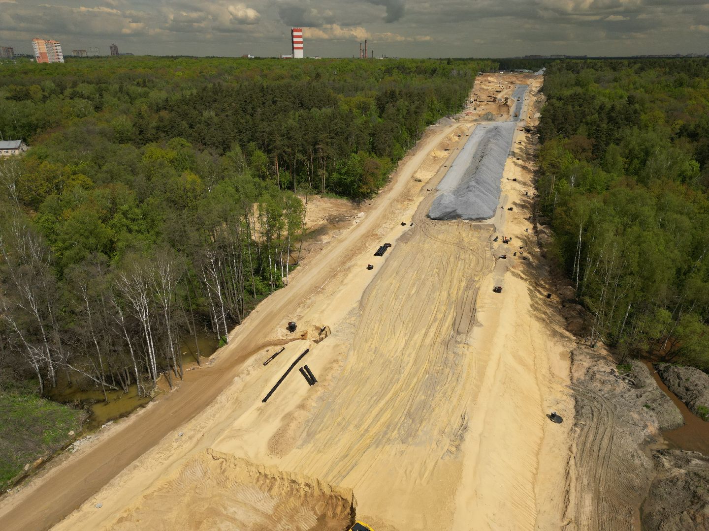 юла, лыткарино, трасса, строительство,видео с коптера,