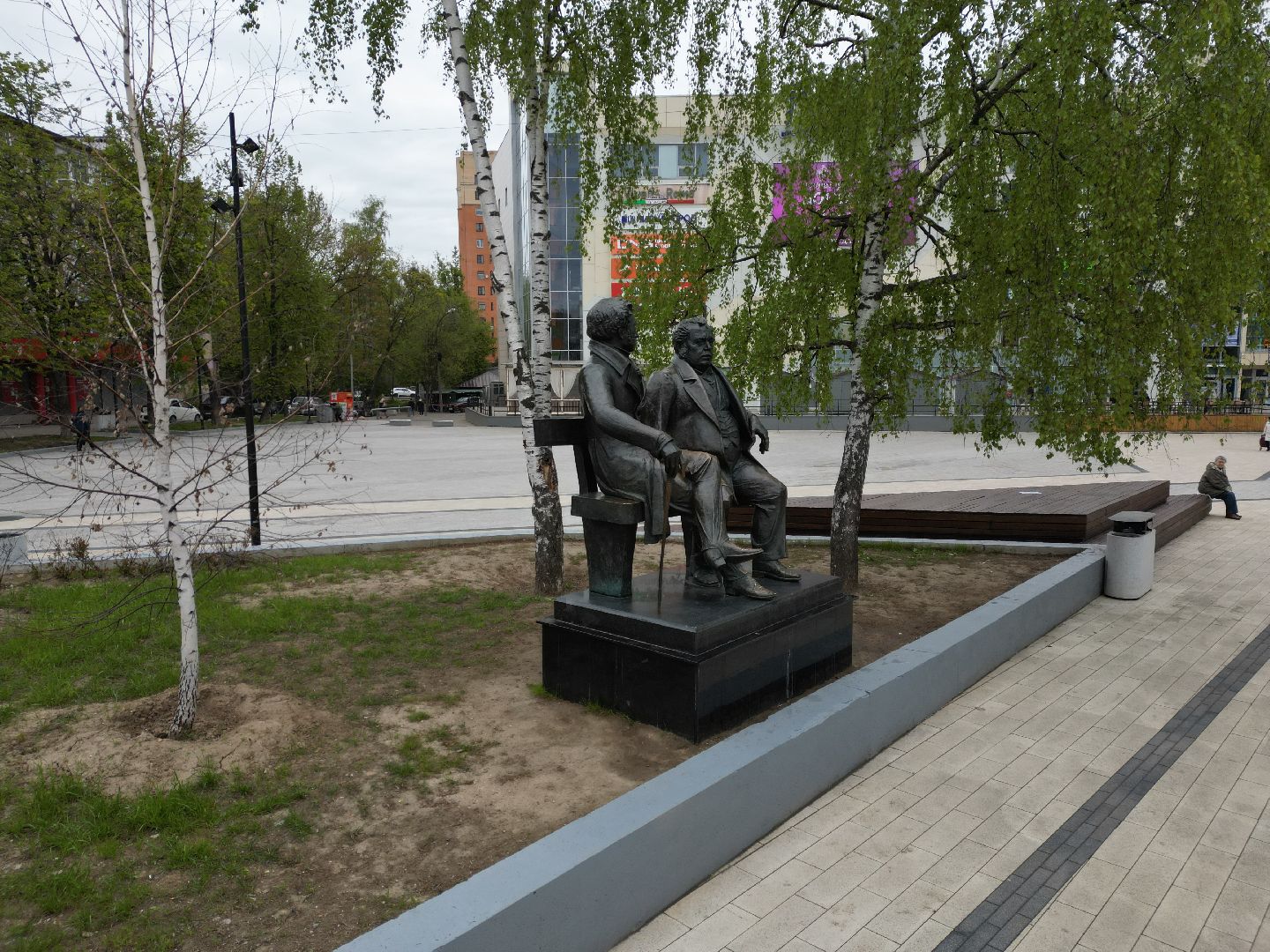 видео с коптера, пушкино, фонтан, благоустройство,