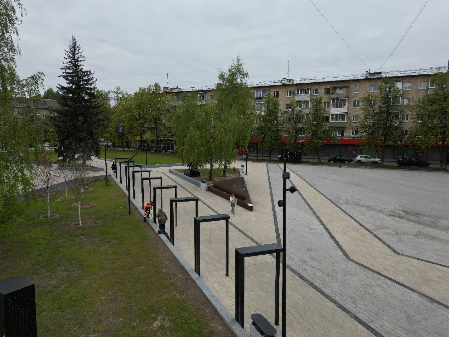 видео с коптера, пушкино, фонтан, благоустройство,