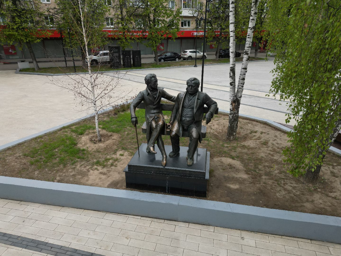 видео с коптера, пушкино, фонтан, благоустройство,