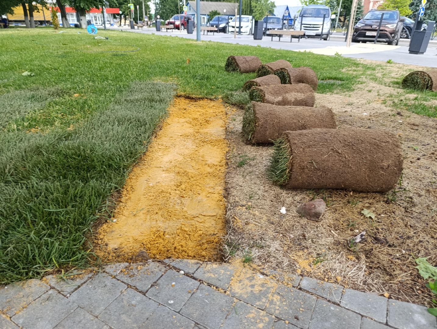 Бртнницы, Благоустройство, Газон, Замена газона, мбу благоустройство,